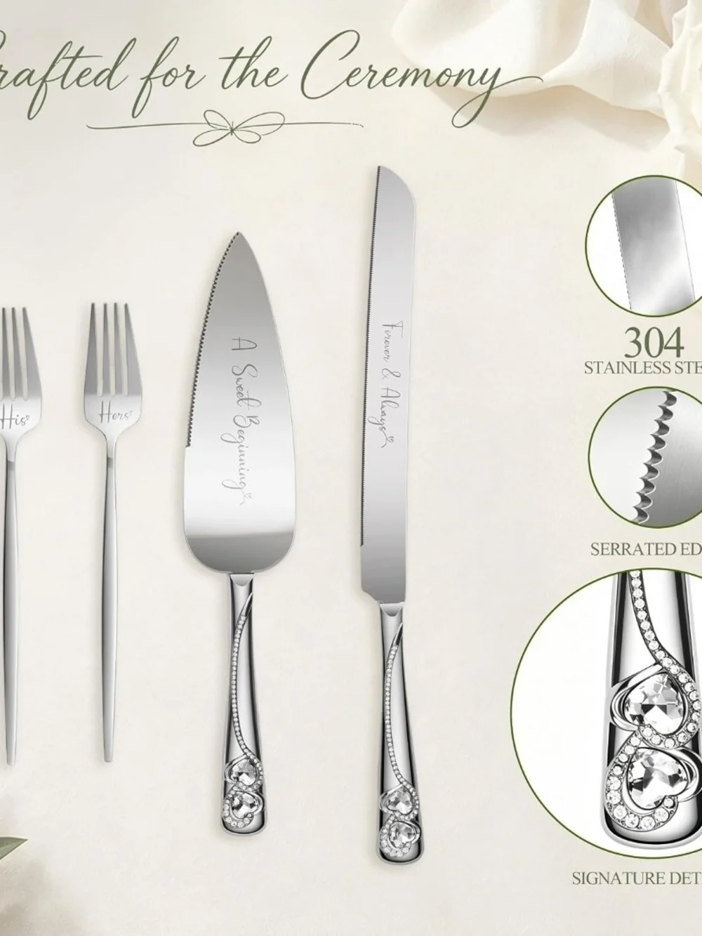 7 Piece Wedding Cake Cutting Set